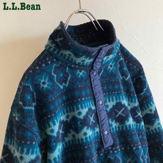 エルエルビーン(L.L.Bean)のビンテージ エルエルビーン フェアアイル フリース スナップT プルオーバー(ブルゾン)