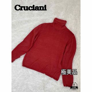 クルチアーニ(Cruciani)の極美品クルチアーニ　タートルネック　ハイネック　オレンジ　赤　ウール　L 50(ニット/セーター)