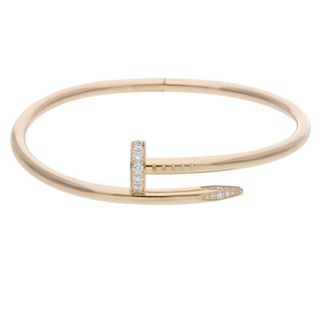 カルティエ(Cartier)のカルティエ  新型 JUSTE UN CLOU BRACELET DIA K18YGジュストアンクルハーフダイヤブレスレット メンズ 17(ブレスレット)