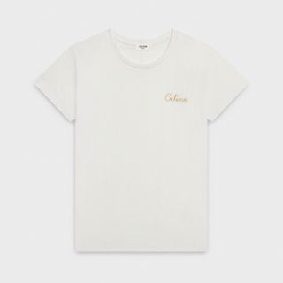 セリーヌ(celine)のCELINE エンブロイダリー Tシャツ コットン オフホワイト(Tシャツ(半袖/袖なし))