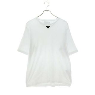 プラダ(PRADA)のプラダ  23SS  UJN861 ロゴプレートコットンTシャツ メンズ M(Tシャツ/カットソー(半袖/袖なし))