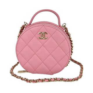 シャネル(CHANEL)の新品 CHANEL シャネル Matelasse マトラッセ バニティケース ショルダーバッグcaviar skin キャビアスキン Pink ピンク Goid Hardwearゴールド金具 ショルダーバッグ(ショルダーバッグ)