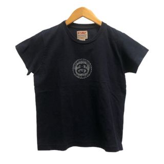 ステューシー(STUSSY)のステューシー Tシャツ ラウンドネック ワンポイント 半袖 SMALL ネイビー(Tシャツ(半袖/袖なし))