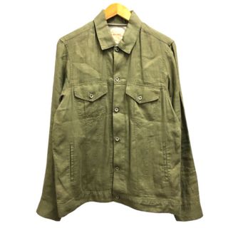 ビームス(BEAMS)のBEAMS シャツ リネン ミリタリー 長袖 無地 薄手 XL カーキ(シャツ/ブラウス(長袖/七分))