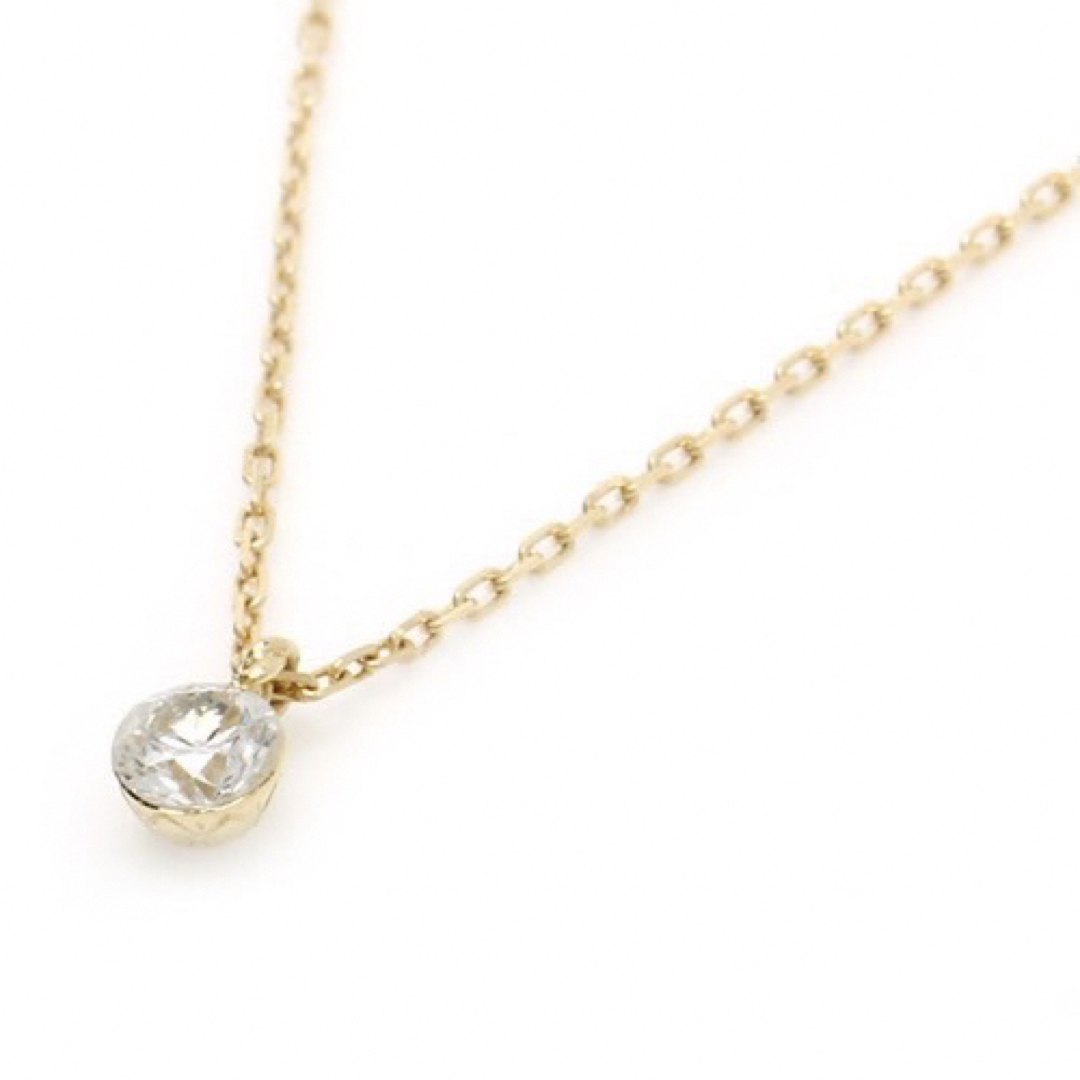 ネックレス【agete】アガット K18 0.1ct 一粒ダイヤモンド ネックレス