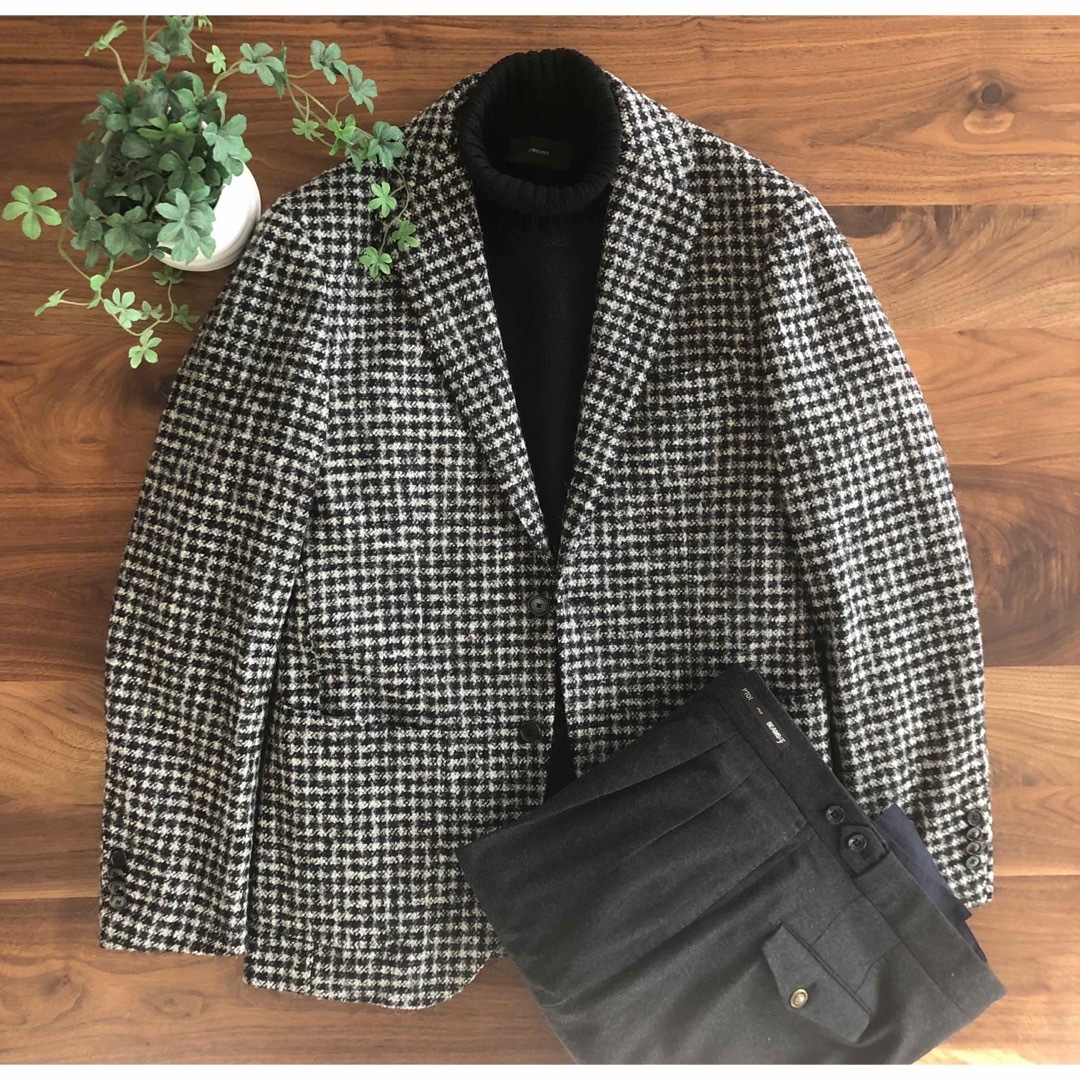 美品】Brilla per il gustoブリッラツイードジャケット44 美品】Brilla per il gustoブリッラツイードジャケット44
