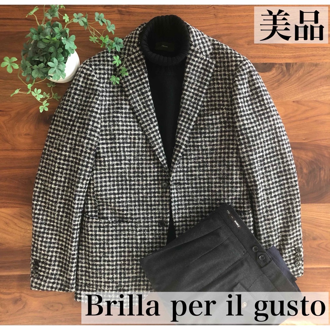 Brilla per il gusto(ブリッラペルイルグースト)の【美品】Brilla per il gustoブリッラツイードジャケット44 メンズのジャケット/アウター(テーラードジャケット)の商品写真