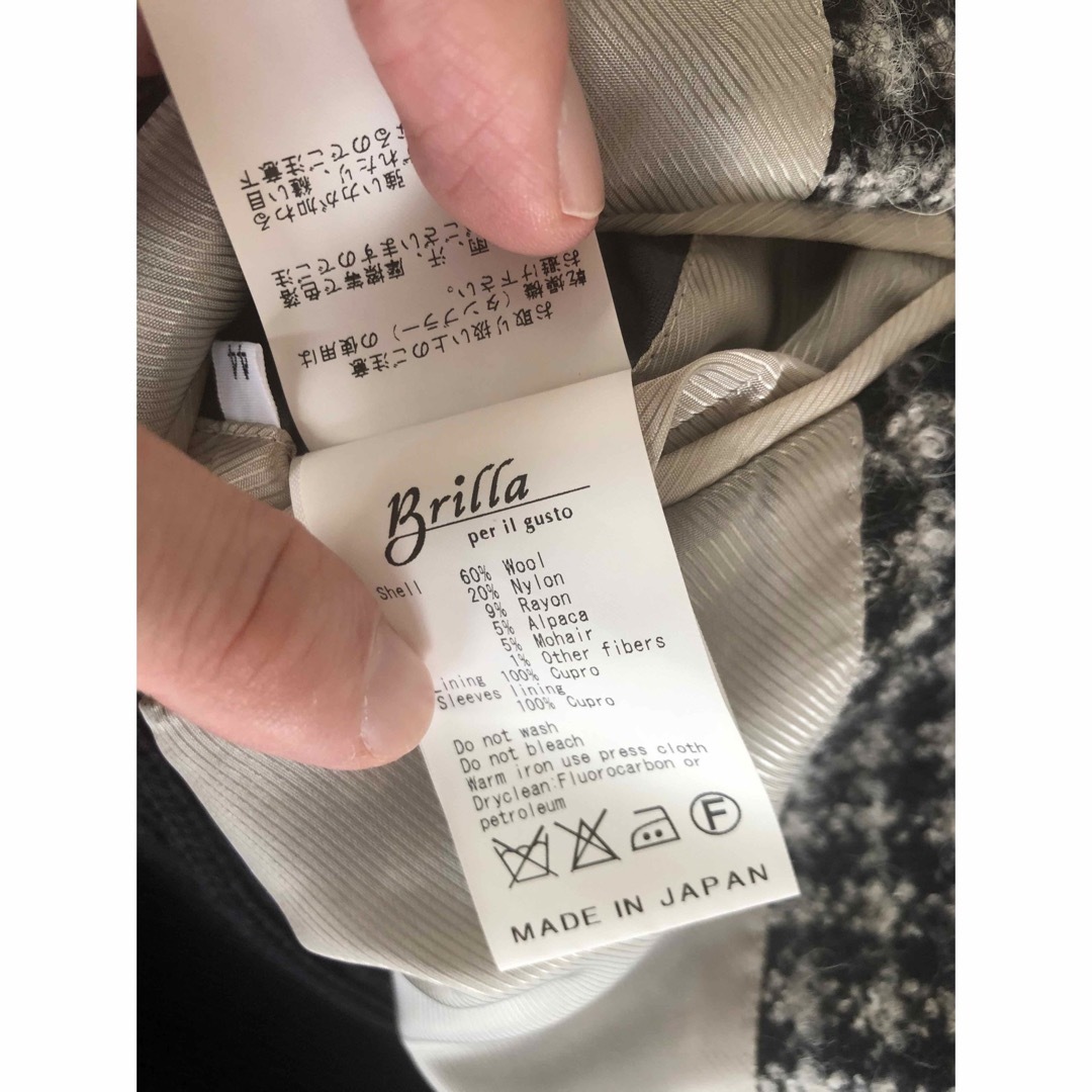 美品】Brilla per il gustoブリッラツイードジャケット44 美品】Brilla per il gustoブリッラツイードジャケット44