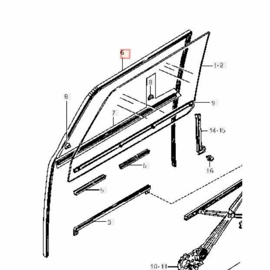 スズキ(スズキ)のスズキ ジムニー JA11 フロントドア ガラス ランチャンネル 左右 自動車/バイクの自動車(車種別パーツ)の商品写真