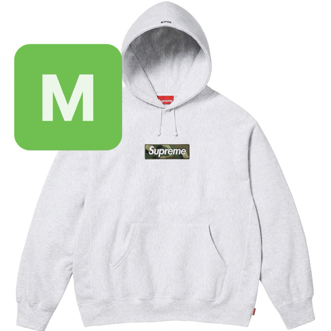 AshGreySizeSupreme Box Logo Hooded Sweatshirt