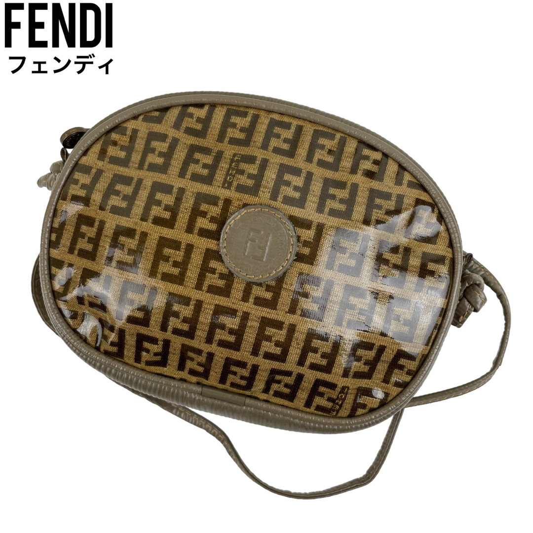 ✨美品　FENDI フェンディ　ショルダーバッグ　ズッキーノ柄　ポシェット　茶新品未使用 ６