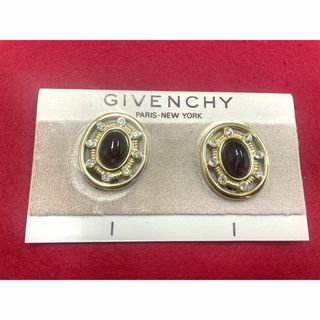 ジバンシィ(GIVENCHY)のジバンシー イヤリング レッド系 ストーン ラインストーン アクセサリ即日配送(イヤリング)