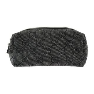 グッチ(Gucci)のGUCCI グッチ  バッグ ポーチ 29596 キャンバス レザー  ブラック   化粧ポーチ 小物入れ ペンケース マルチケース 【本物保証】(ポーチ)