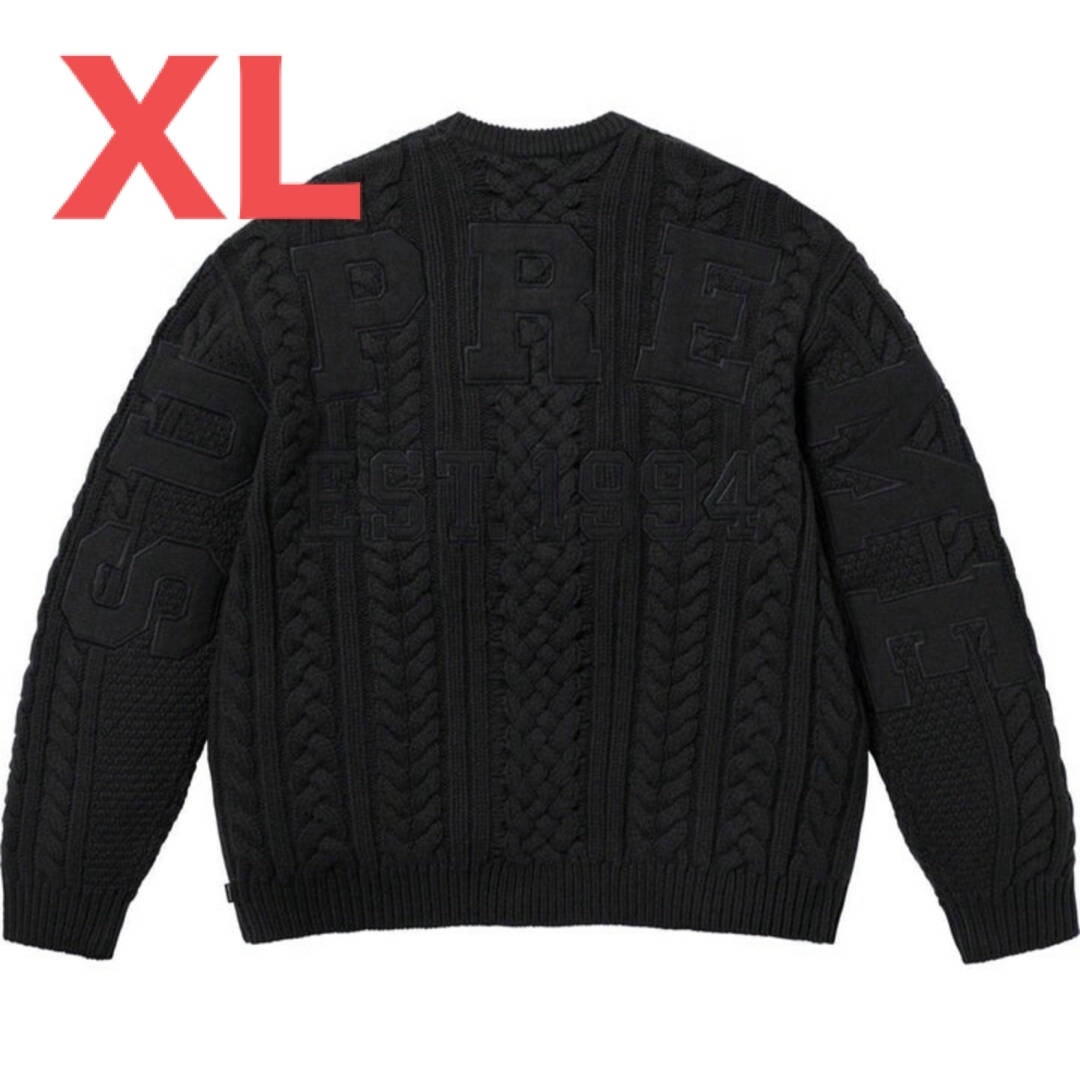 Supreme Appliqué Cable Knit Sweater 黒トップス