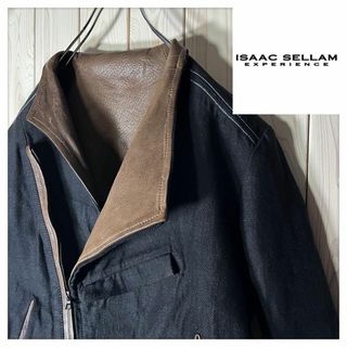 アイザックセラムエクスペリエンス(ISAAC SELLAM EXPERIENCE)の【美品 フランス製】アイザックセラム 羊革 ダブルライダース ジャケット 黒(ライダースジャケット)