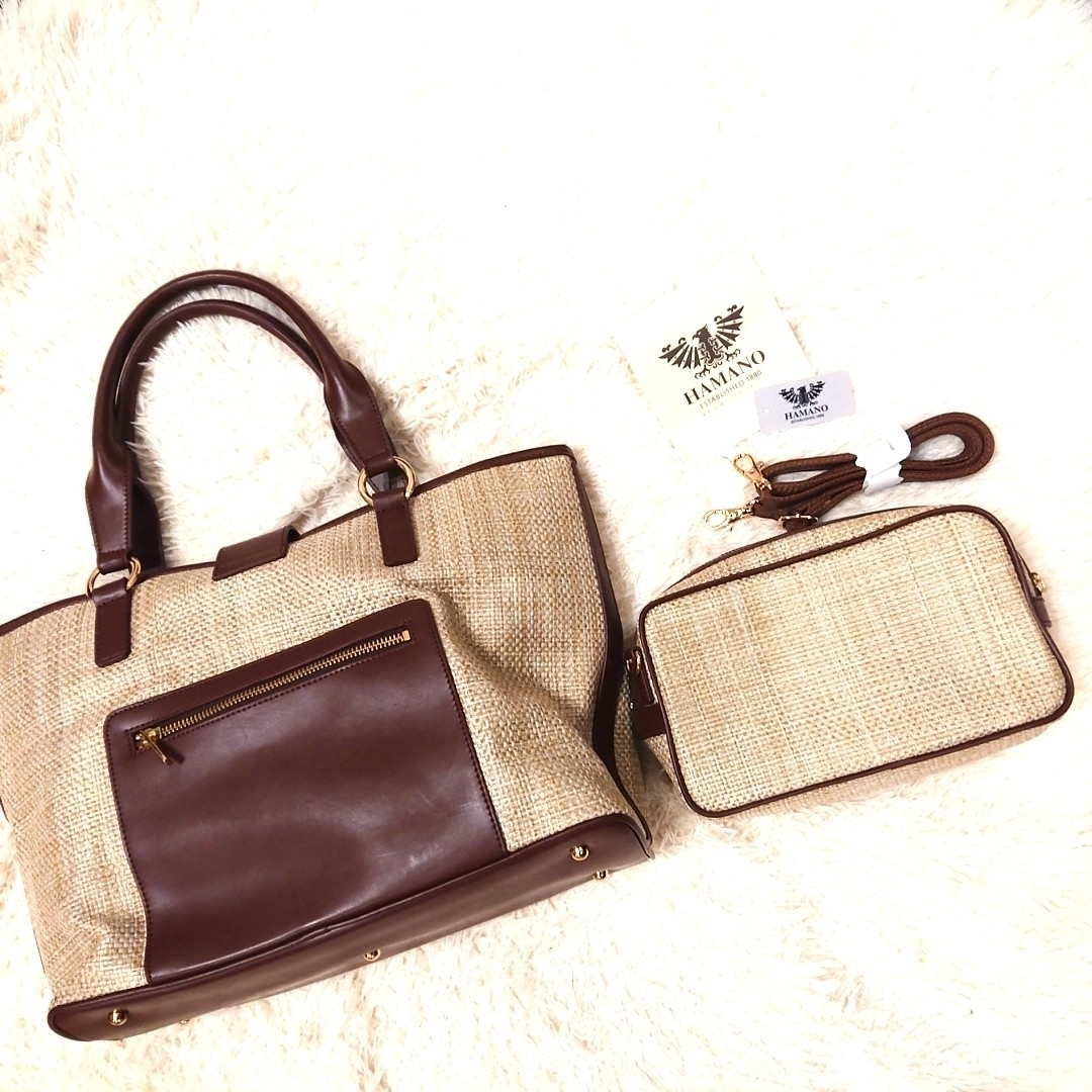濱野皮革工藝/HAMANO - 濱野 ハンドバッグ ショルダーバッグ付き 濱野皮革工藝/HAMANO - 濱野 ハンドバッグ ショルダーバッグ付き
