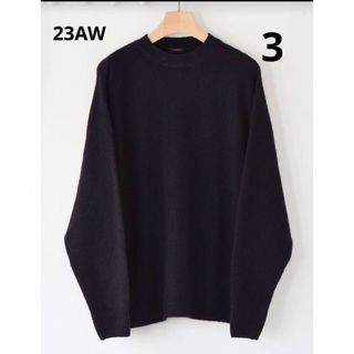 コモリ(COMOLI)の23AW comoli コモリ ラムズウール　クルーネックニット　ブラック　新品(ニット/セーター)