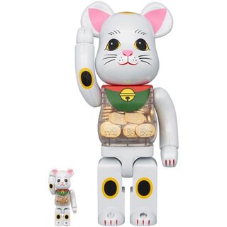 ベアブリック(BE@RBRICK)の新品未開封 BE@RBRICK 招き猫 小判 白メッキ 100％ & 400％(その他)