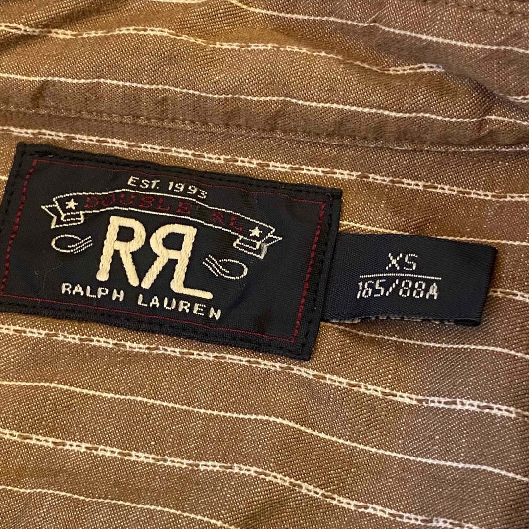 RRL(ダブルアールエル)の【傑作　美品】RRL ストライプワークシャツ　ダブルアールエル　ブラウン　レア　 メンズのトップス(シャツ)の商品写真