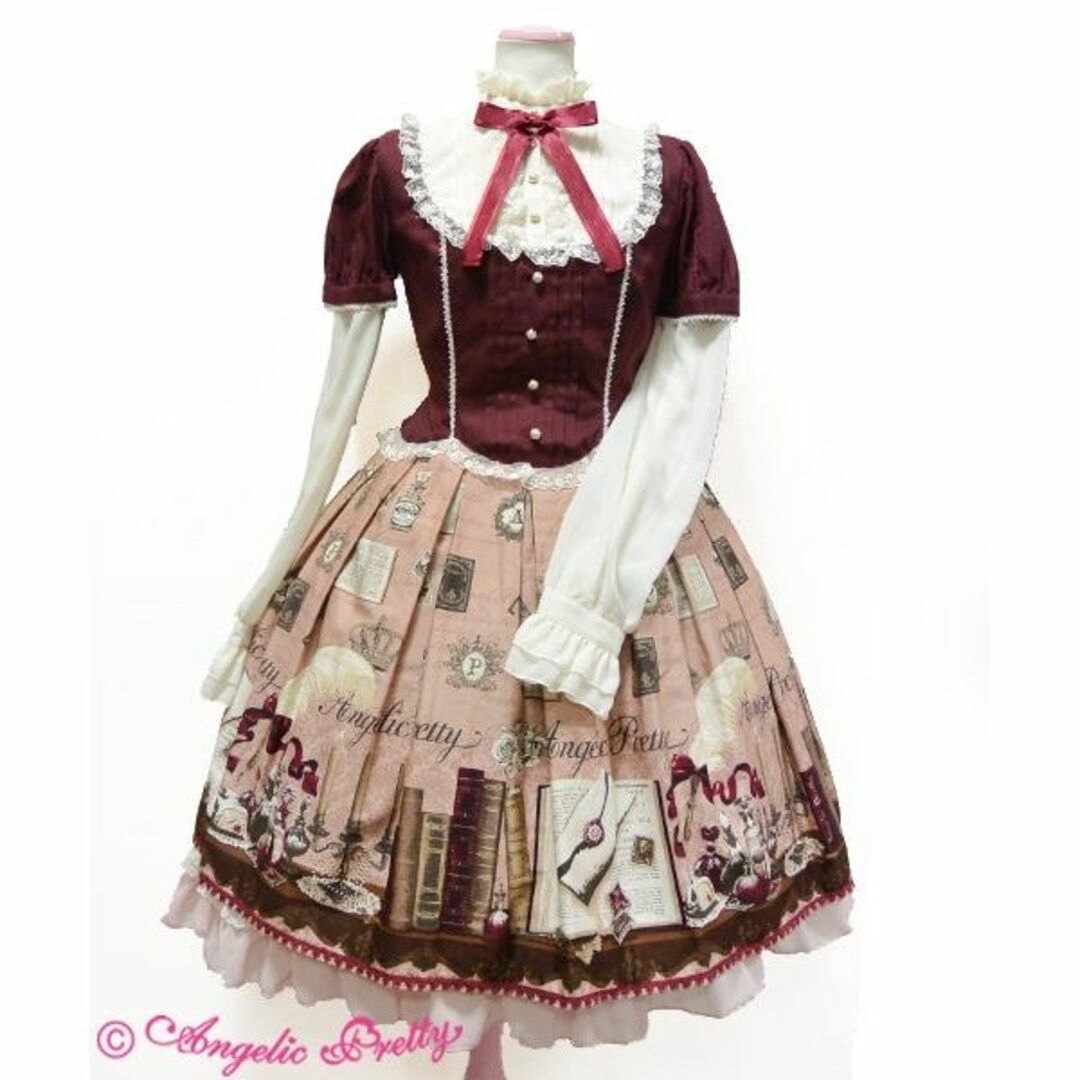 Angelic Pretty(アンジェリックプリティー)のAngelic Pretty Victolian Letterワンピース ピンク レディースのワンピース(ひざ丈ワンピース)の商品写真