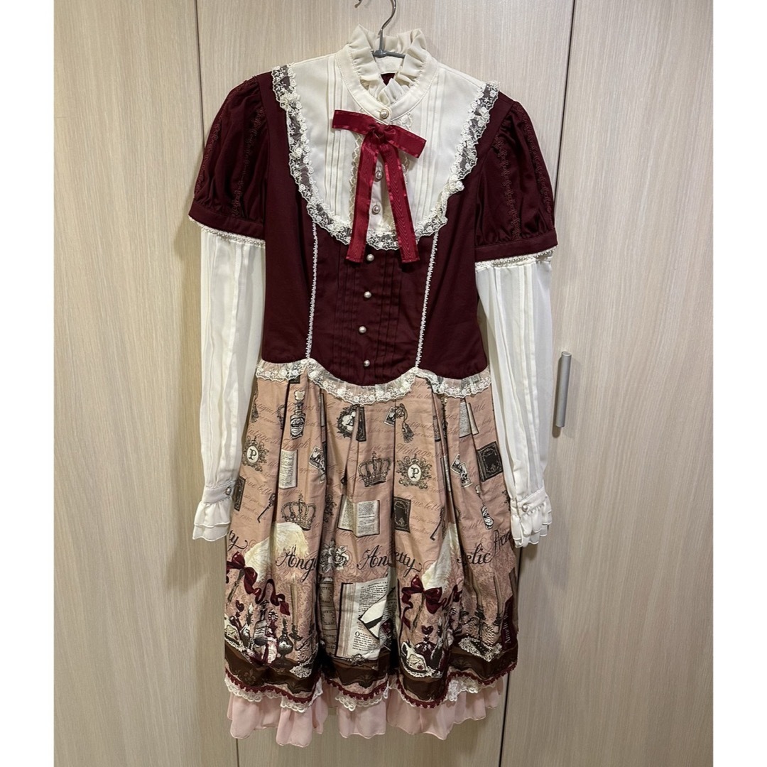 Angelic Pretty(アンジェリックプリティー)のAngelic Pretty Victolian Letterワンピース ピンク レディースのワンピース(ひざ丈ワンピース)の商品写真