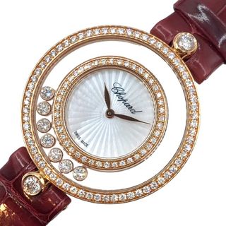 ショパール(Chopard)の　ショパール Chopard ハッピーダイヤモンド  209426-5201 ホワイトシェル K18PG レディース 腕時計(腕時計)