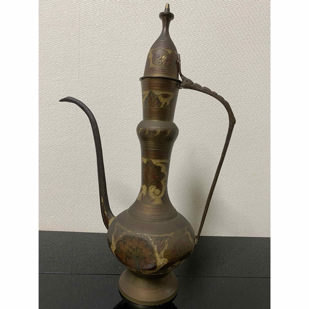 ジョーロ　古美術　水差し　置物　真鍮　銅製　工芸品　アジアン雑貨　　魔法のランプアジアン雑貨