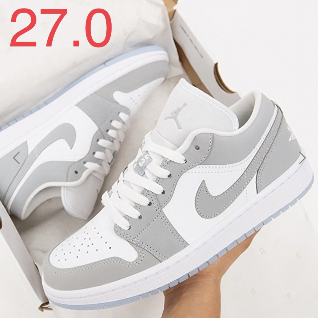 靴/シューズAIR JORDAN 1 LOW エアジョーダン ウルフグレー 27.0cm