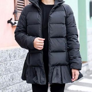 モンクレール(MONCLER)の【美品】モンクレール　ブルネックダウンコート　00サイズ　黒(ダウンコート)