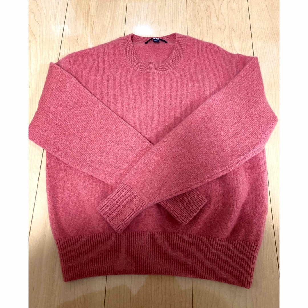 UNIQLO(ユニクロ)のユニクロ　プレミアムラムクルーネックセーター（長袖）　ピンク　Mサイズ レディースのトップス(ニット/セーター)の商品写真