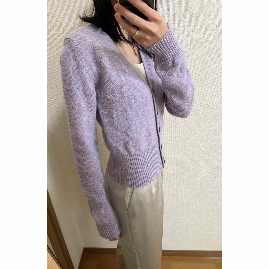 Acne Studios(アクネストゥディオズ)のacne studios　ニット　カーディガン　パープル レディースのトップス(カーディガン)の商品写真