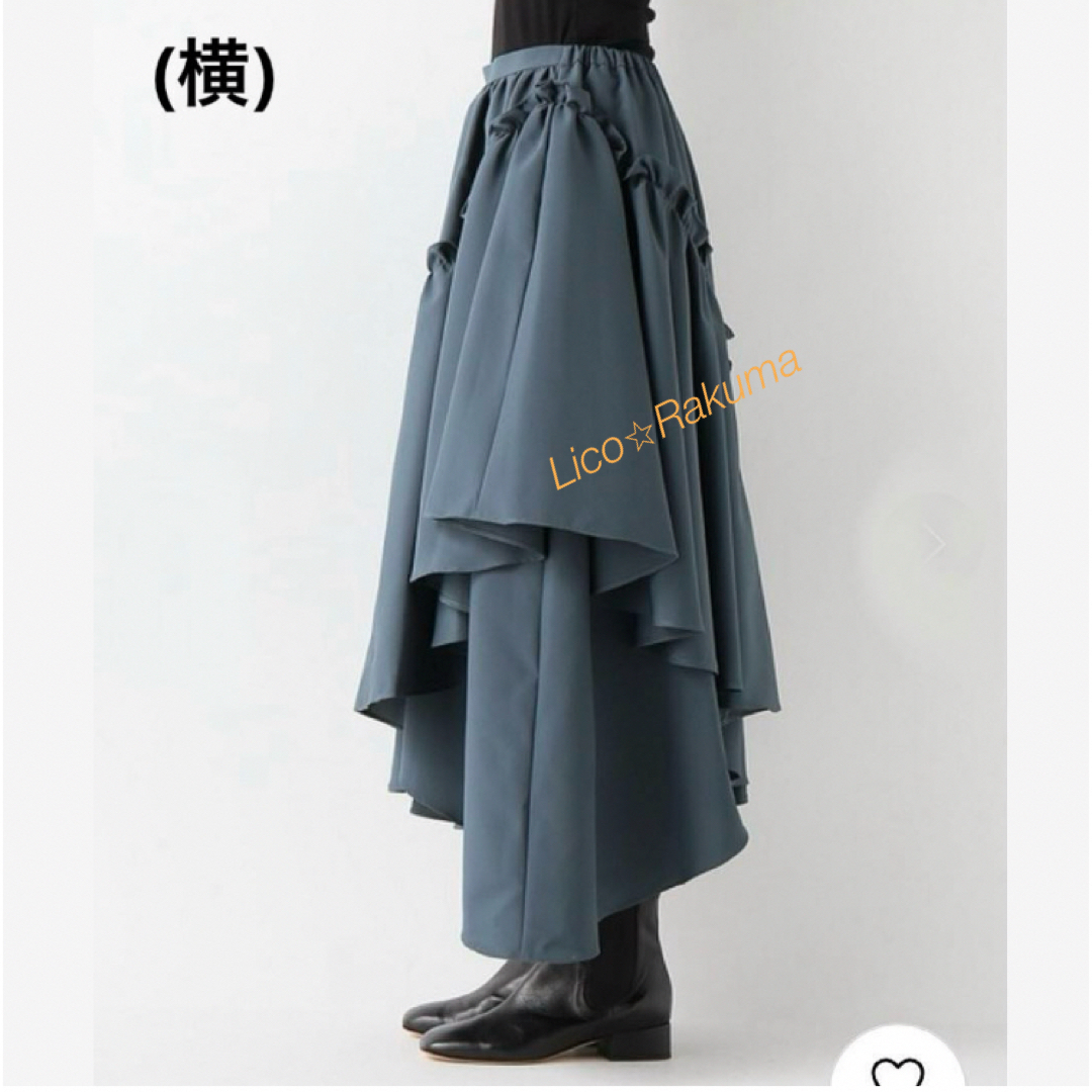 ロングスカート極美品★¥44,000 CLEANA 変形ロングスカート Ｆ(ウエストゴム)