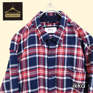 イッカ(ikka)のシャツ　メンズ　長袖　チェック　ボタンダウン　柄シャツ　XL　ikka イッカ(シャツ)