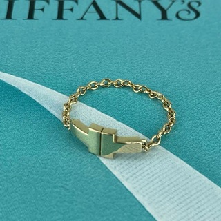 ティファニー(Tiffany & Co.)のTiffany＆Co. ティファニー T TWO チェーン リング Au750(リング(指輪))