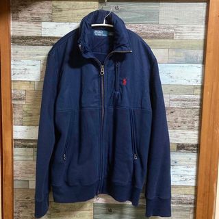 ポロラルフローレン(POLO RALPH LAUREN)のPOLO ラルフローレン 切り替えジップブルゾン フード収納 ネイビー M(ブルゾン)