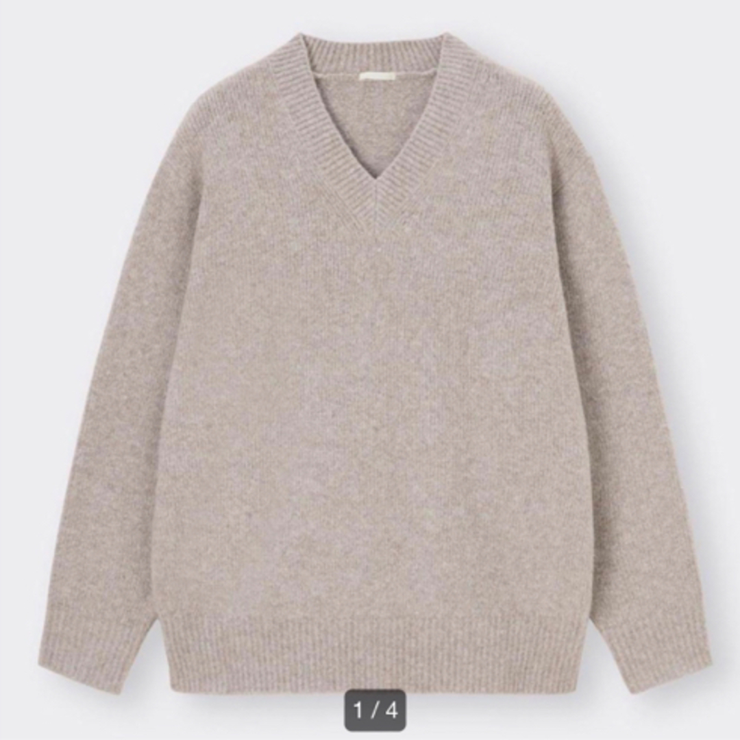 GU(ジーユー)のGU ジーユー ブラッシュドヤーンVネックセーター(長袖) レディースのトップス(ニット/セーター)の商品写真