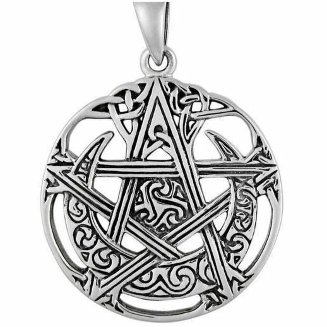 レディースDD Sterling Silver Cut Out Moon Pentacle