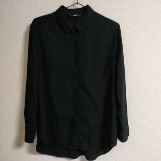 ユニクロ(UNIQLO)の黒 シャツ(Tシャツ/カットソー(七分/長袖))