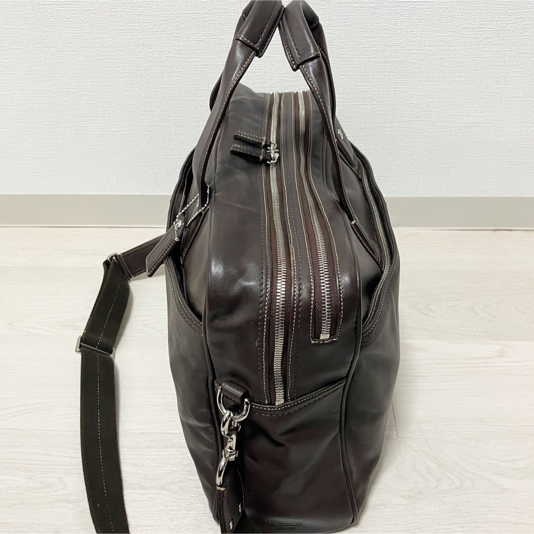 COACH コーチ ビジネスバッグ 2way レザー 二層 ダークブラウン COACH コーチ ビジネスバッグ 2way レザー 二層 ダークブラウン