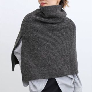 アパルトモンドゥーズィエムクラス(L'Appartement DEUXIEME CLASSE)の新品タグ付【GOOD GRIEF!】 Ribbed Knit Snoodグレー(スヌード)