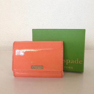 ケイトスペードニューヨーク(kate spade new york)のケイトスペード・小銭入れコンパクト財布・キーリング付き・良品です♪(コインケース)