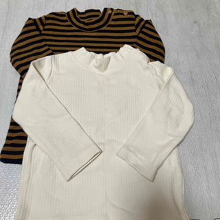 ユニクロ(UNIQLO)のUNIQLO ベビーカットソー(リブ)2枚組　80cm(シャツ/カットソー)