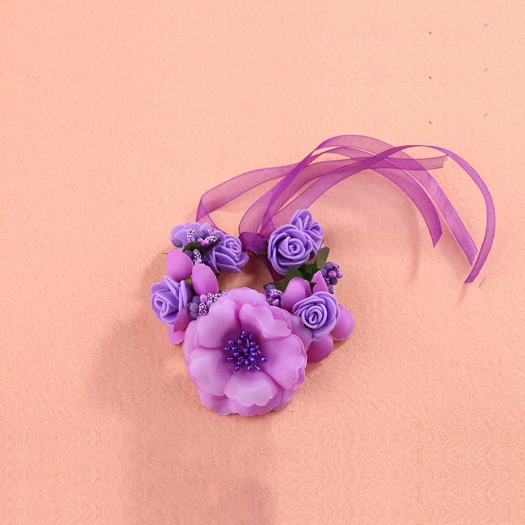 【色: パープル】ハロウィン 花冠 花かんむり お花の 冠 花冠 ヘッドドレス  レディースのアクセサリー(その他)の商品写真