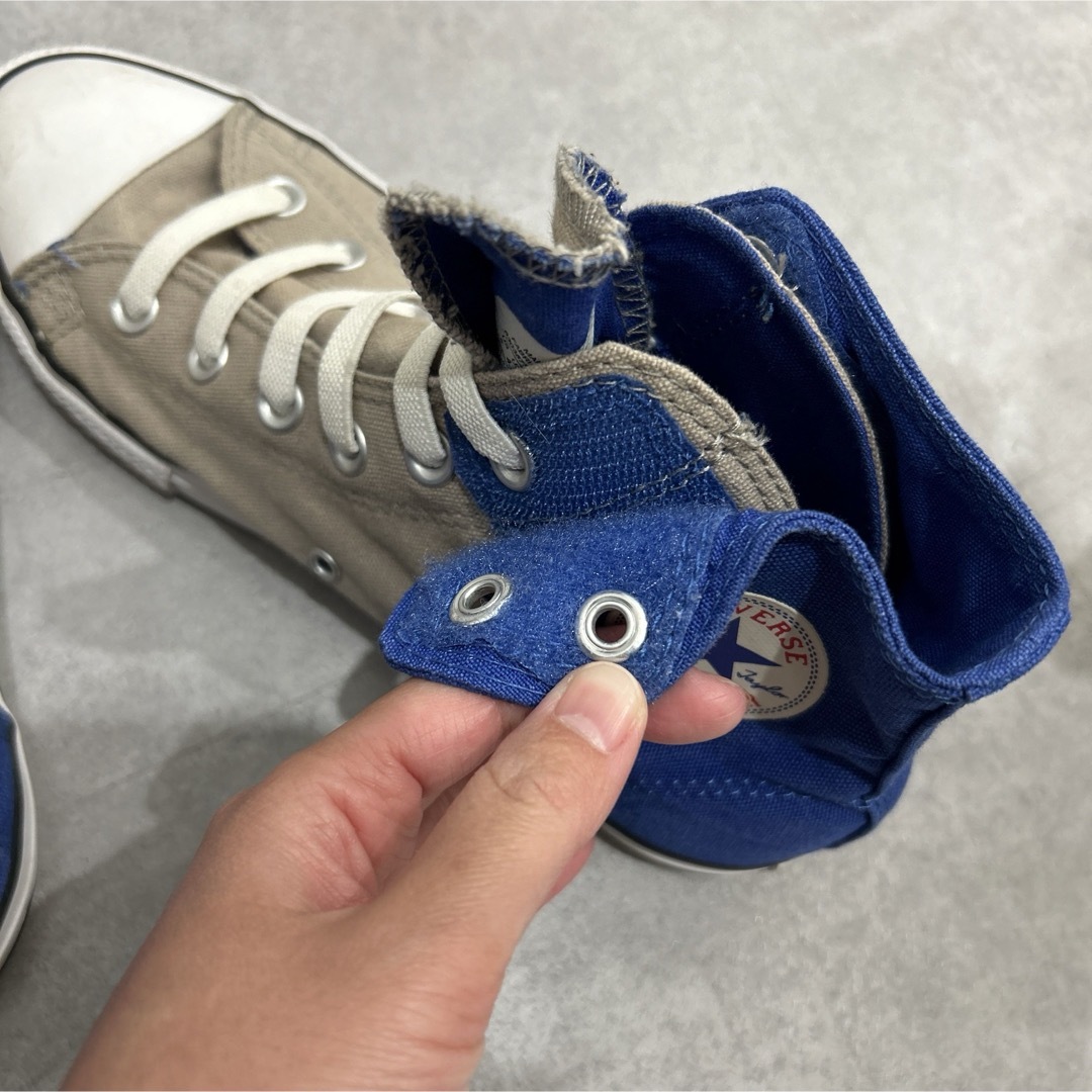 CONVERSE(コンバース)のUSコンバース　グレー×青　ブルー　ハイカット　23.0-23.5 レディースの靴/シューズ(スニーカー)の商品写真