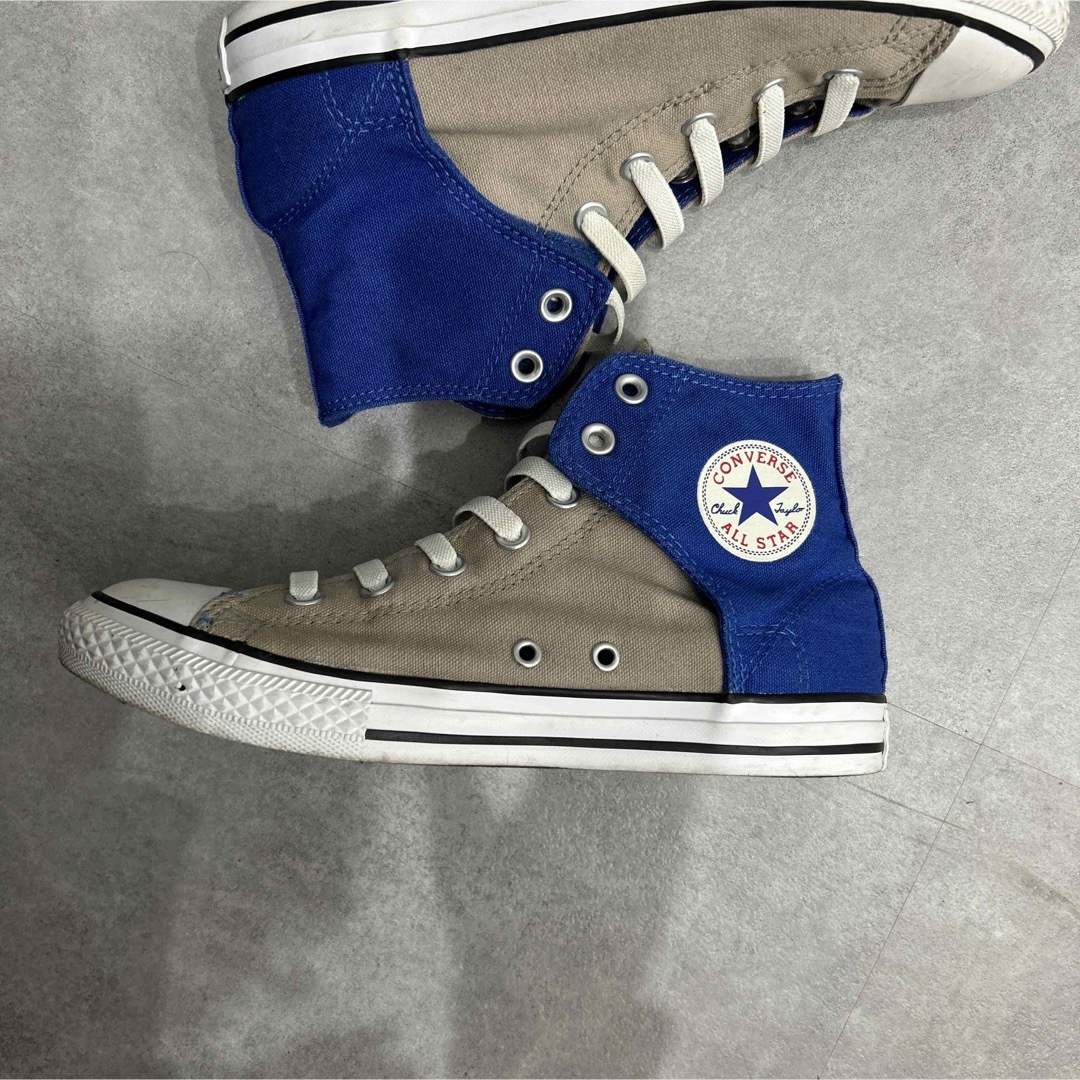 CONVERSE(コンバース)のUSコンバース　グレー×青　ブルー　ハイカット　23.0-23.5 レディースの靴/シューズ(スニーカー)の商品写真