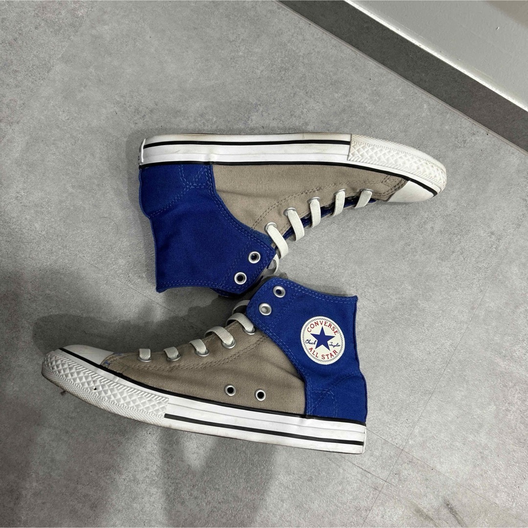 CONVERSE(コンバース)のUSコンバース　グレー×青　ブルー　ハイカット　23.0-23.5 レディースの靴/シューズ(スニーカー)の商品写真