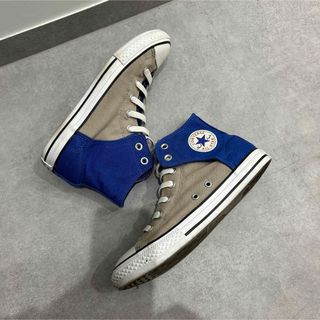 コンバース(CONVERSE)のUSコンバース　グレー×青　ブルー　ハイカット　23.0-23.5(スニーカー)