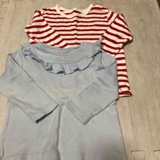 ユニクロ(UNIQLO)のUNIQLO ベビーカットソー2枚組　80cm(シャツ/カットソー)