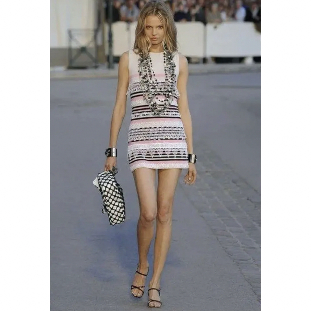 CHANEL ワンピース レース ボーダー ニット シャネル CHANEL ワンピース レース ボーダー ニット シャネル
