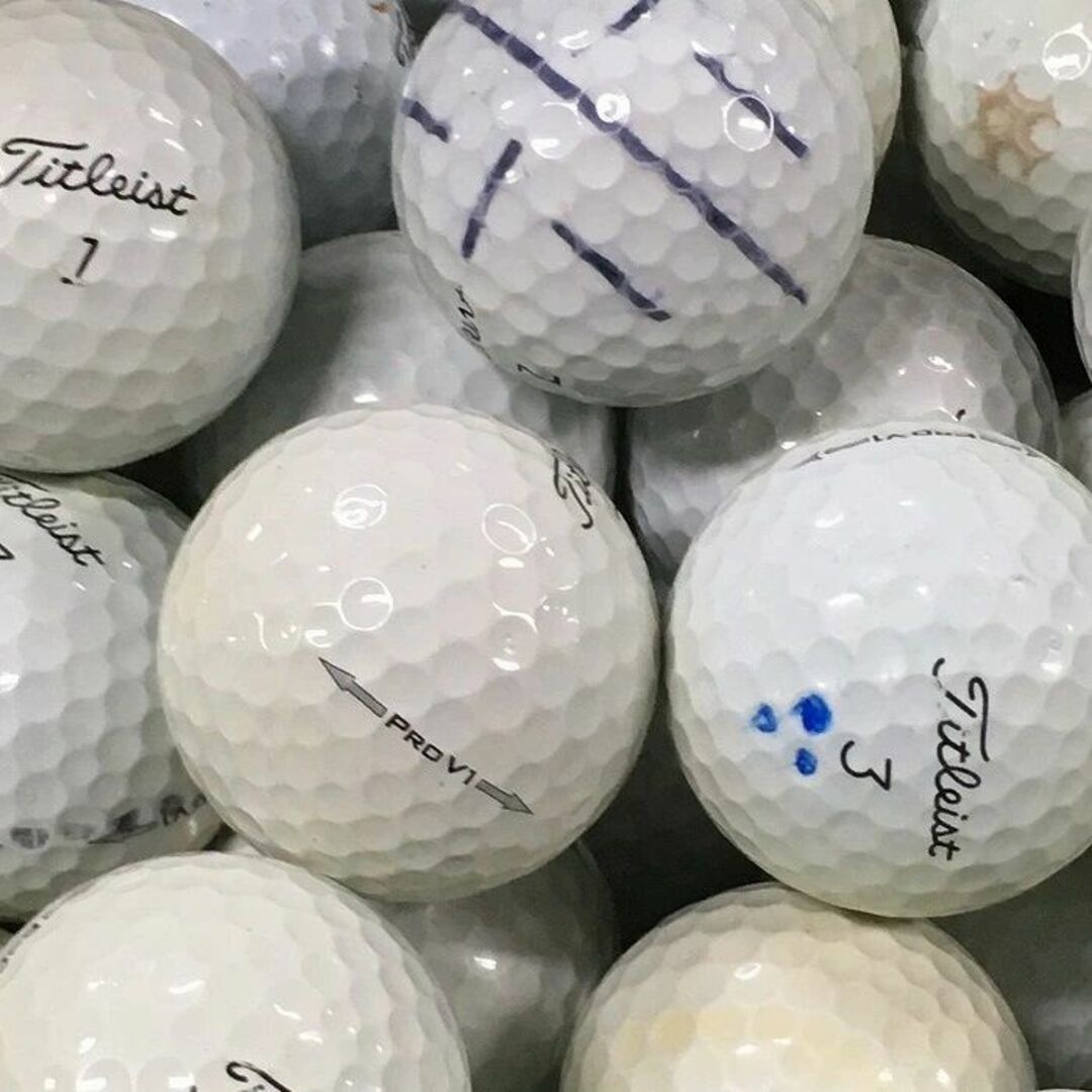 Titleist(タイトリスト)のタイトリスト Pro V1 年代混合 ホワイト ロストボール 50球 B スポーツ/アウトドアのゴルフ(その他)の商品写真